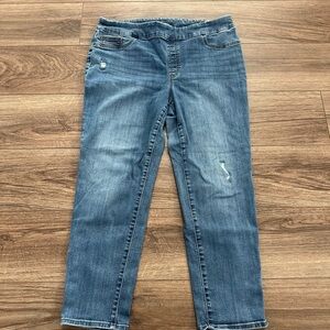 Chico's Distressed Blue Ankle Jeans - 14R